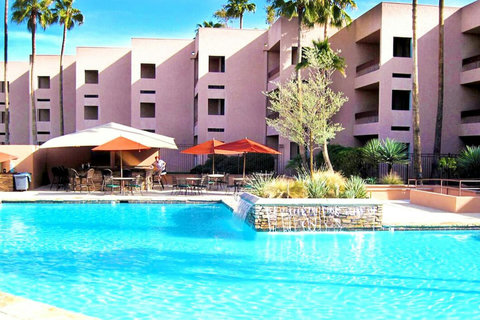 Enjoy full access to the Resort Restaurant, Bar, & Heated Pool just 100 yards away from villa. Plus, unwind in your private hot tub with an exotic fireplace for breathtaking Arizona Mountain sunsets at our ScottsdaleResortVillas - ScottsdaleGolfVilla
