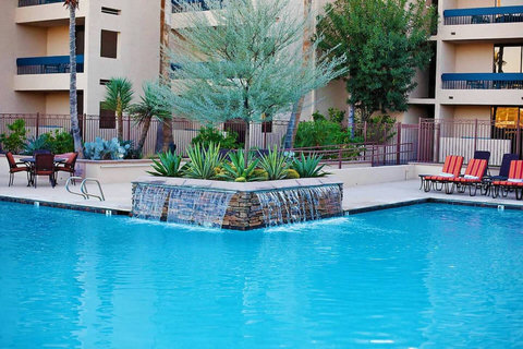 Enjoy full access to the Resort Restaurant, Bar, & Heated Pool just 100 yards away from villa. Plus, unwind in your private hot tub with an exotic fireplace for breathtaking Arizona Mountain sunsets at our ScottsdaleResortVillas - ScottsdaleGolfVilla