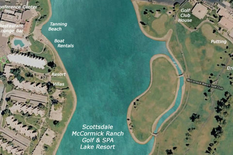 Experience the magic of Scottsdale's largest lake, right at the heart of our Resort Villa. Marvel at the lake, golf course, golf clubhouse & mountain vistas from your back garden!