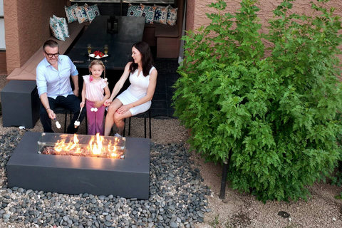 Gather around the fire on the back patio! Enjoy marshmallow roasting with provided sticks, a cherished activity among families and friends.
