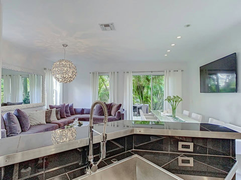 Seamless living awaits! Our chic home boasts an open floor plan, merging spaces for a delightful and spacious stay.