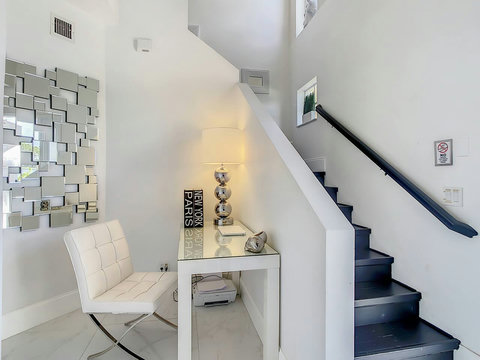 Contemporary elegance! Experience our home's modern design features, an architectural delight that elevates your stay.