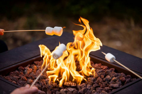 Gather 'round the fire! Enjoy marshmallow roasting with provided sticks on your private firepit on patio. A cherished activity among families and friends, creating cherished memories in the warmth of the evening.
