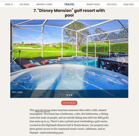 Experience excellence - Our vacation home near Disney World, Orlando, voted Top 7 Best & Coolest in a renowned national magazine.
