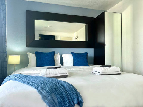 Choose between 1 King Bed or 2 Twin Beds and 1 Twin Bed for a comfortable stay.