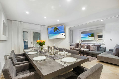 Luxury Restoration Hardware Extended Meeting - Dining - Private chef table. Table can easily be extended with set up of 14-16 persons with more/smaller chairs when needed.