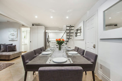 Luxury Restoration Hardware Extended Meeting - Dining - Private chef table. Table can easily be extended with set up of 14-16 persons with more/smaller chairs when needed.