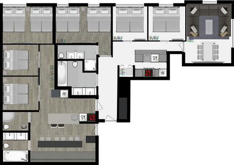 Discover the floorplan layout - artist's rendering with variations. Plan your ideal stay in this versatile space.