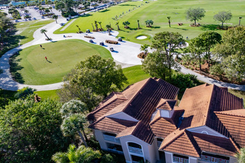 Golfers' paradise! Our villa is nestled next to & overlooking PGA Learning Center, offering free golf on the pitch & put course.