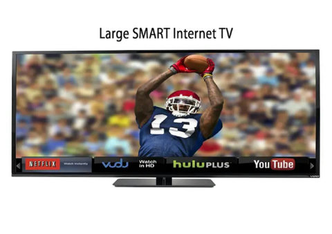 Experience the brilliance of a spacious SMART Google Chromecast Internet TV, perfect for immersive entertainment in our home.
