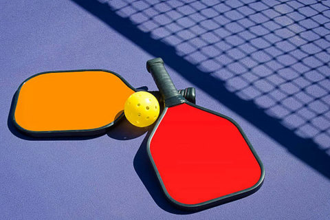 Complimentary pickleball rackets are provided. 