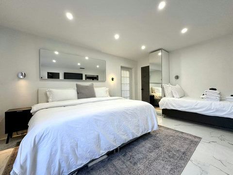 Bedroom #1: Flexible comfort with 1 king or 2 twin beds plus an extra twin, a 50-inch plasma TV with cable, and a spacious closet for all your essentials.