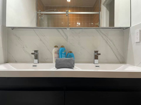 Bathroom #2: with Standing Shower and Dual Sinks.