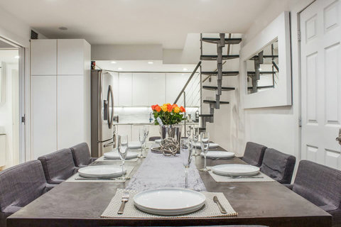 Luxury Restoration Hardware Extended Meeting - Dining - Private chef table. Table can easily be extended with set up of 14-16 persons with more/smaller chairs when needed.