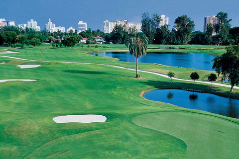 Miami Beach Golf Club with 6 pickleball courts. Only within a  short power walking distance of the beach. 