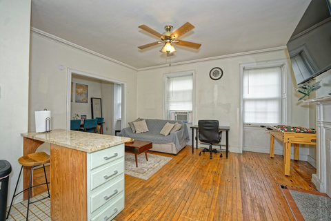 Main space with open floor plan living room, dining space, and kitchen