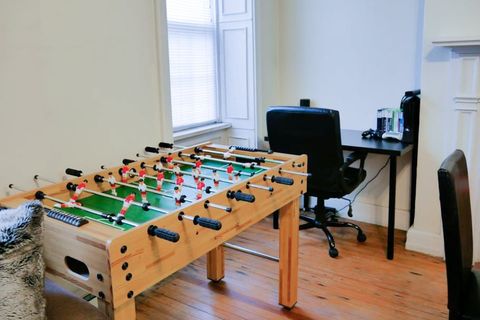 Foosball table and workspace