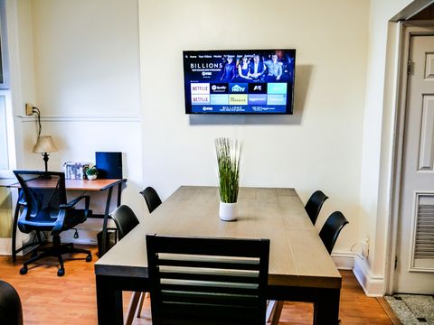 Workspace, Dining Area, and 43" HDTV with Amazon Fire TV