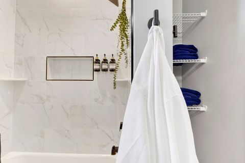Enjoy the natural smell of Eucalyptus in our bathroom spa.