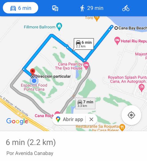 Recorrido desde el apartamento hasta el club de playa privado Cana Bay. El acceso al club de playa hay que pagar un consumo mínimo por persona. Dinero del consumo no se pierde ya que es para consumir en bebidas y comidas.