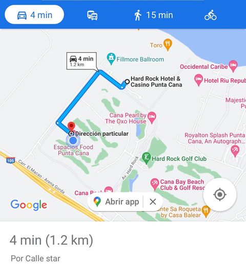 Recorrido desde el apartamento hasta el Hotel Hard Rock Punta Cana. El hotel es independiente nuestro y se reserva el derecho de admisión. Para pago de passday y nightday en el hotel consultarnos. En el Hotel hay varias zonas de pago de visita.