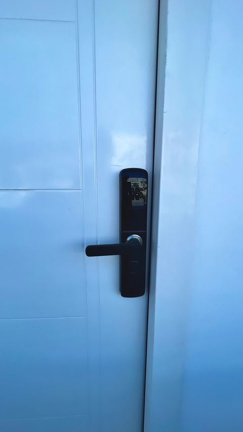 Puerta principal del apartamento con acceso por Codigo.