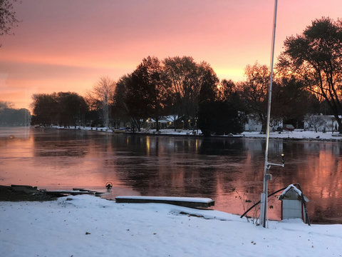Winter scene - most years we have enough ice for snowmobiling, biking down the river, ice fishing or a simple walk!