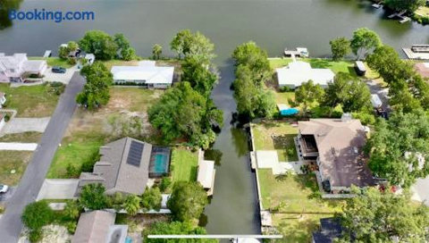 Canal into a large open area.  Eventually leads to the Gulf
