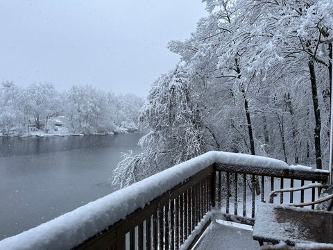 View from the living room balcony in winter