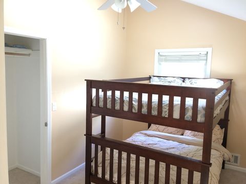 Bedroom-4 in 3rd-floor with another full-over-full bunk bed and closet