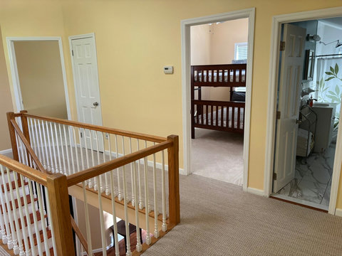 3rd-floor with two bedrooms (3rd and 4th), bathroom, and storage closet. 