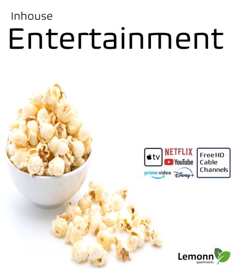 The apartment has a 43" Smart TV with all the Apps (Netflix , prime video, etc) 

Android TV box with 200+ free cable channels is included. 

Check what is playing https://go.lemonn.pt/TV-Guide