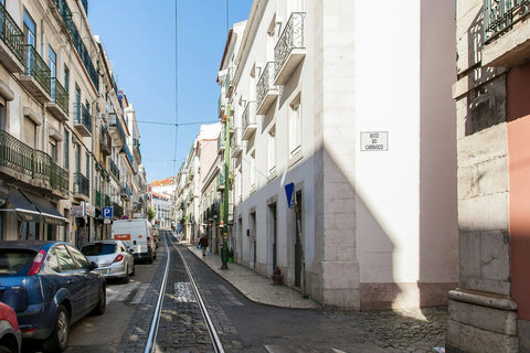 Building facade. Located directly on the historical Tram 28. Apartment is on 3rd floor with sound insulation. Very Peaceful