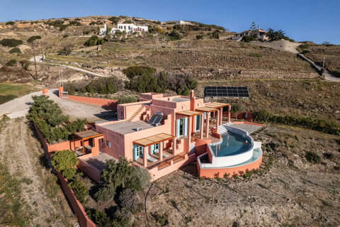General overview of Villa Malia, in Syros island Cyclades, Greece
