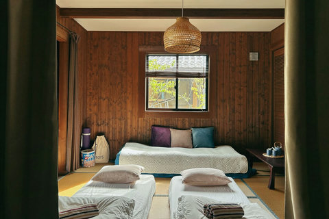 in addition to the 3 bedrooms upstairs, we can also offer this tatami room as a 4th bedroom, it can sleep 2 guests.