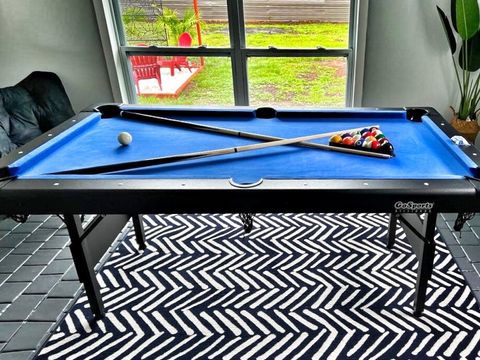 Pool Table in Sunroom