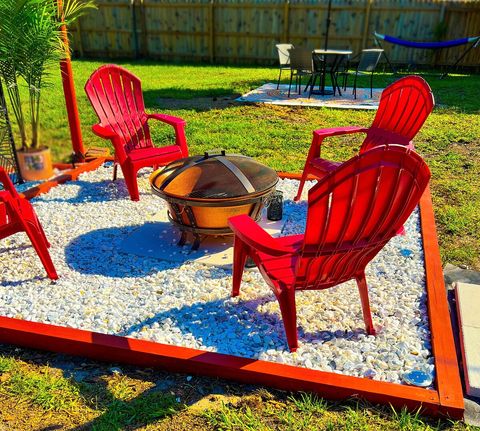 Firepit Seating, Patio Table & Hammock