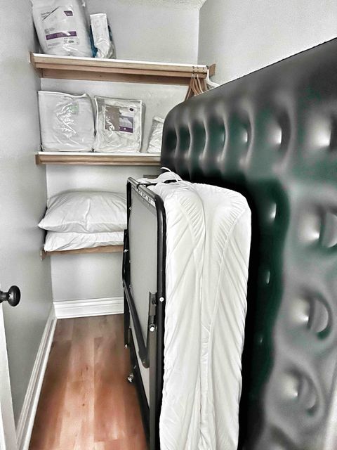 3rd Bedroom with Full Size Plush Bed, 32” Smart TV, closet with single roll away bed and full size Air bed in closet.