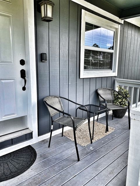 Front Porch with Bistro Seating for morning coffee or afternoon tea!