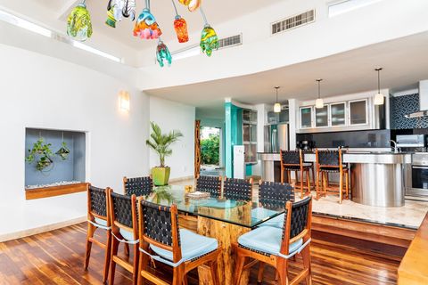 Beautifully illuminated dining area