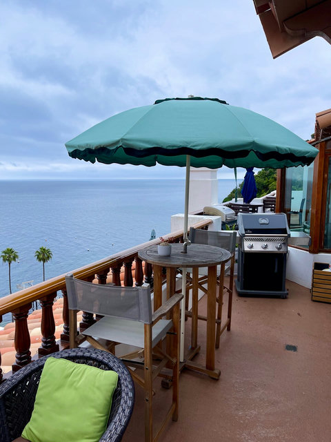 - Soak up panoramic sea views from your private balcony with cafe style seating
- Enjoy breezy breakfasts or sunset drinks under the shade of the umbrella
- Grill up your favorites on the full size BBQ while dolphins and boats drift by below