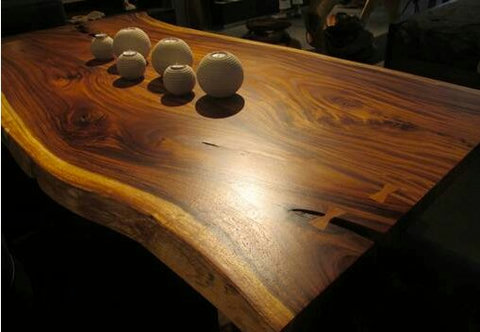 - Handcrafted live edge wood table with stunning natural grain and butterfly joints for character
- Warm ambient lighting creates a cozy, artistic dining or work nook
- Minimalist ceramic decor adds a peaceful, earthy touch to your space

