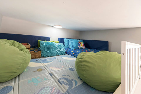 Loft area is perfect for 2-3 kids. 