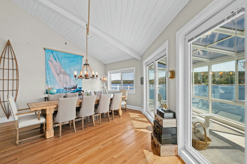 RH extension dining room table. Seating for 14.