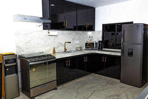 Glamours Gold Finished Marble Kitchen