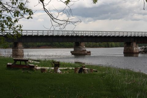 the old railway bridge over the french river

