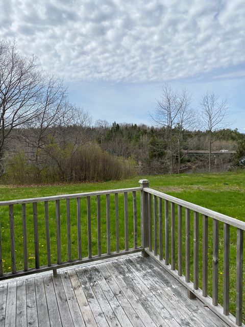 deck on side entry overlooking the French River