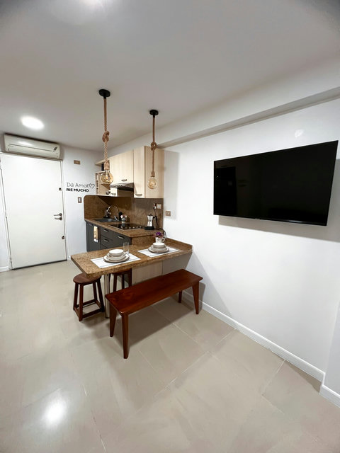 Living room and kitchen