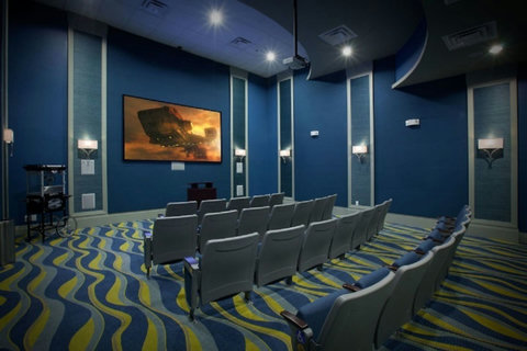 enjoy movie night at the Oasis club