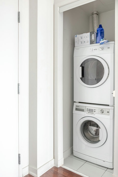 In-Suite Laundry – Washer, Dryer, Detergent & Dryer Sheets Included -
Travel light and stay fresh with your own private laundry setup, fully stocked for convenience during longer stays.